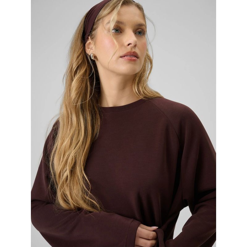 Women's regular sweatshirt with ties and modal 4F 4FRSS26TSWSF2784-80S
