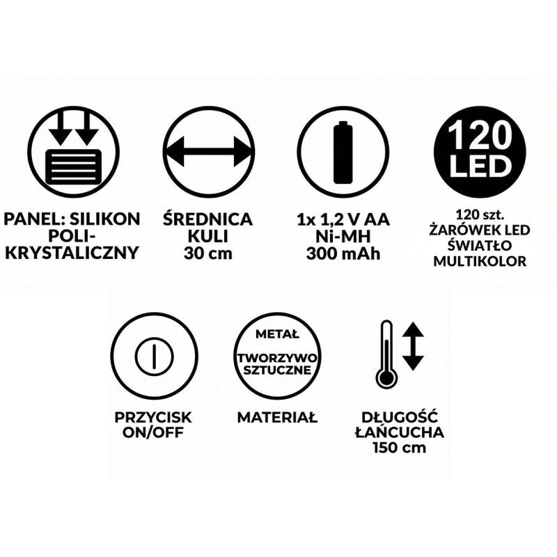 SOLAR HANGING LAMP BALL 30CM 120 LED MULTICOLOR Home and Garden/Lighting Your Sports Performance