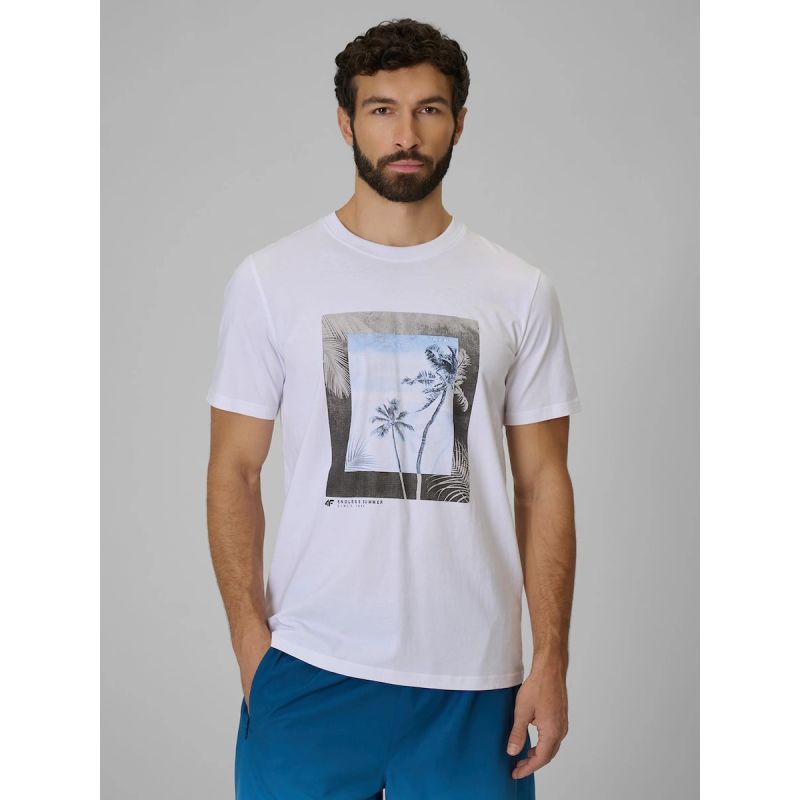 Men's regular printed T-shirt 4F 4FWSS26TTSHM3034-10S 4f