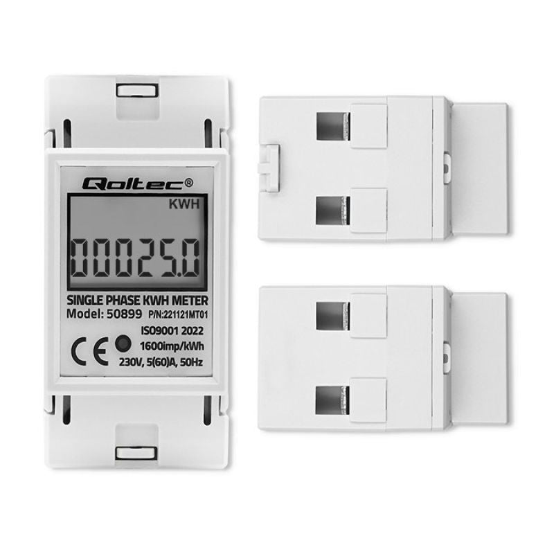 QOLTEC SINGLE-PHASE ENERGY CONSUMPTION METER FOR DIN RAIL | 230V | LCD | 2P Aparaty elektryczne/Liczniki energii Your Sports Performance
