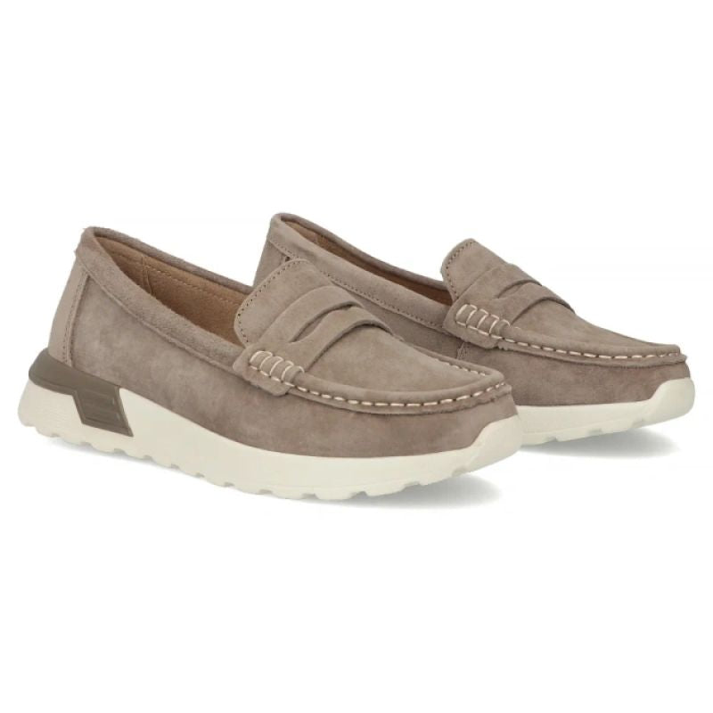 Women's beige leather platform loafers Filippo DP7528 Filippo
