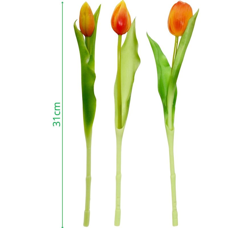 BOUQUET OF 7 ORANGE TULIPS 31 CM LIFE-LIKE SPRING DECORATION Home and Garden/Equipment Your Sports Performance