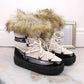 Vinceza W JAN262 beige lace-up snow boots with fur Footwear/Outdoor/Vinceza Your Sports Performance