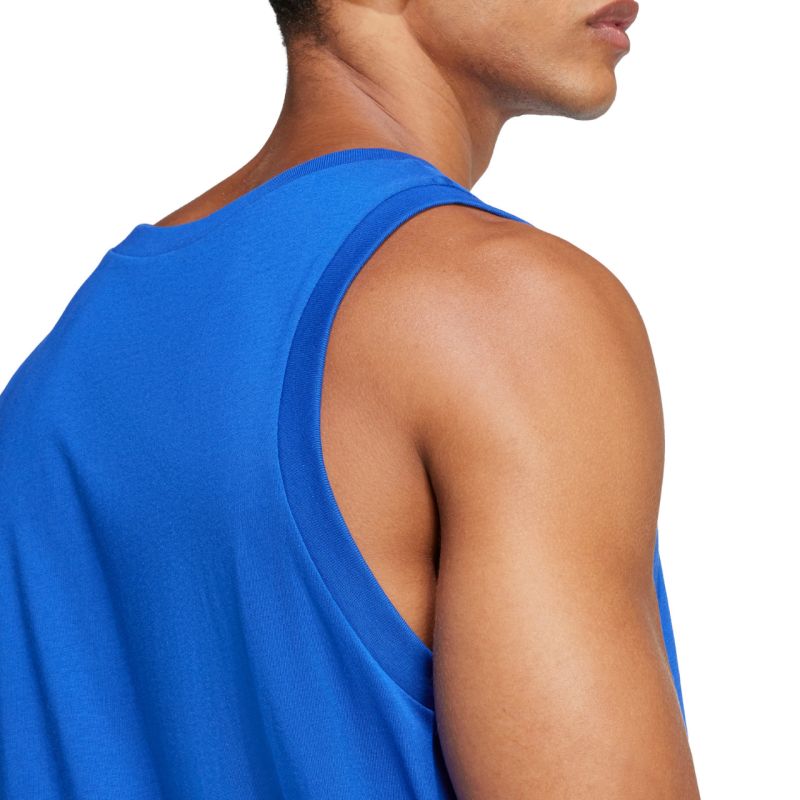 Men's adidas Essentials Small Logo Tank Blue JE8978