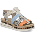 Rieker V7904-90 Women's Leather Wedge Sandals Rieker