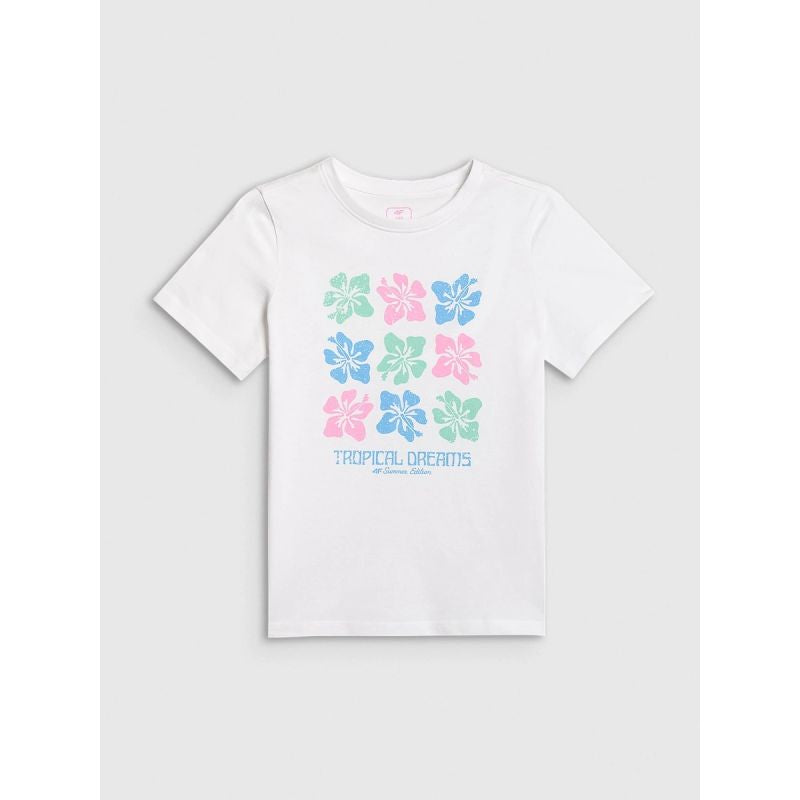 Girls' cotton T-shirt 4F 4FJRSS26TTSHF3982-11S