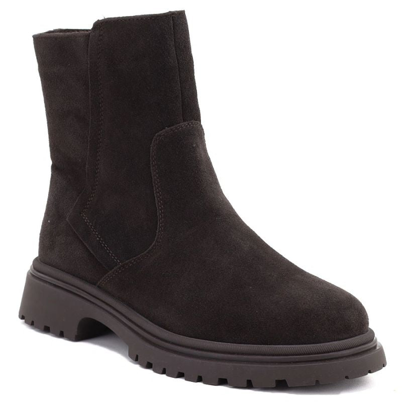 Women's leather ankle boots suede chocolate Sergio Leone BT-27