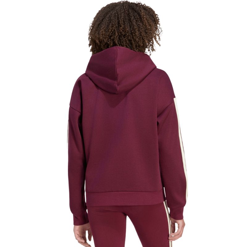 Women's adidas Essentials 3-Stripes Full-Zip Burgundy Sweatshirt KX0785