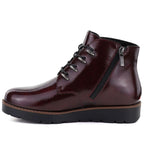 Women's patent leather burgundy wedge ankle boots Potocki Z25-JE19360