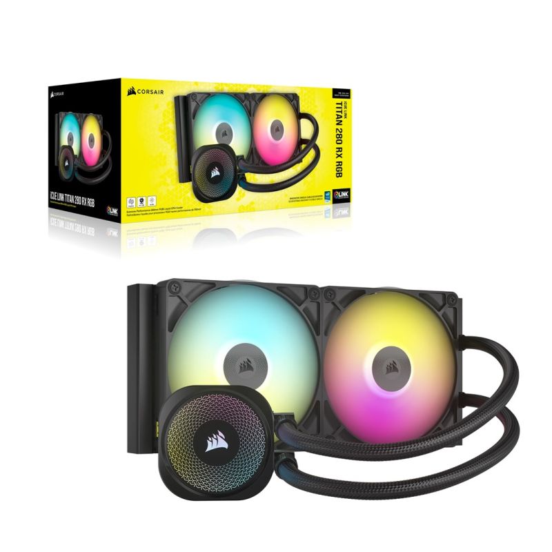 Corsair iCUE LINK TITAN RX RGB Processor All-in-One Liquid Cooler 14 cm Black 1 pc. Chłodzenie/Chłodzenie - zestawy chłodzenia wodnego Your Sports Performance