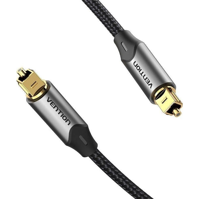 Vention Braided Optical Audio Cable with Aluminum Connector, 5m, Gray Kable i adaptery/Kable optyczne Your Sports Performance