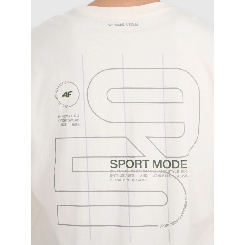 Men's oversized printed T-shirt 4F 4FRAW25TTSHM3220-11S