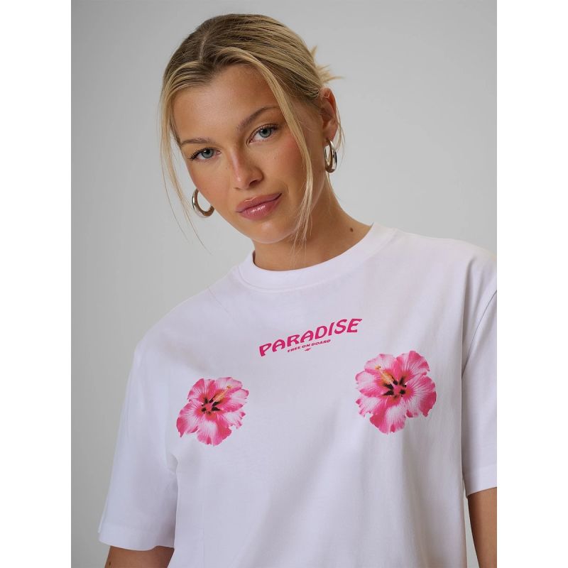 Women's loose T-shirt with print 4F 4FRSS26TTSHF3882-10S
