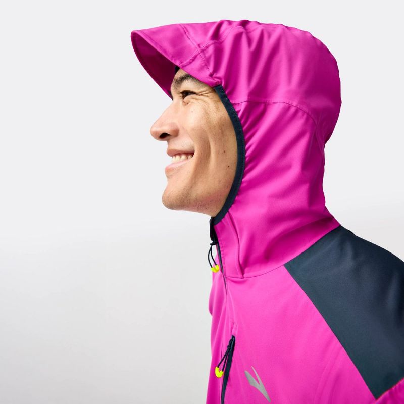 Men's High Point Waterproof Jacket 2 Pink Running Jacket Brooks/Kurtki Your Sports Performance