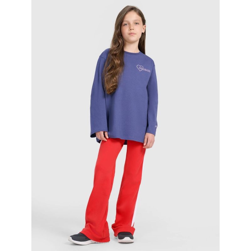 Oversized longsleeve with print for girls 4F 4FJRAW25TLONF589-33S 4f