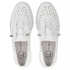 Women's leather openwork shoes, white Filippo DP6714 Filippo