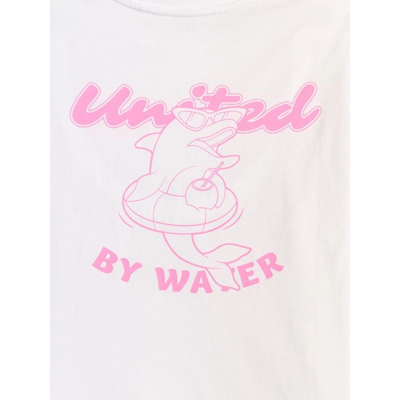 Girls' loose T-shirt with print 4F 4FJRSS26TTSHF3910-10S