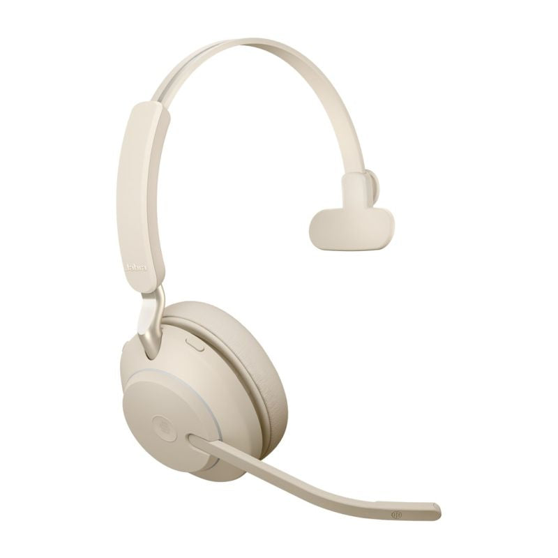 Jabra Evolve2 65 MS Mono Link380a Wireless Over-Ear Headphones, Beige + Stand In preparation Your Sports Performance