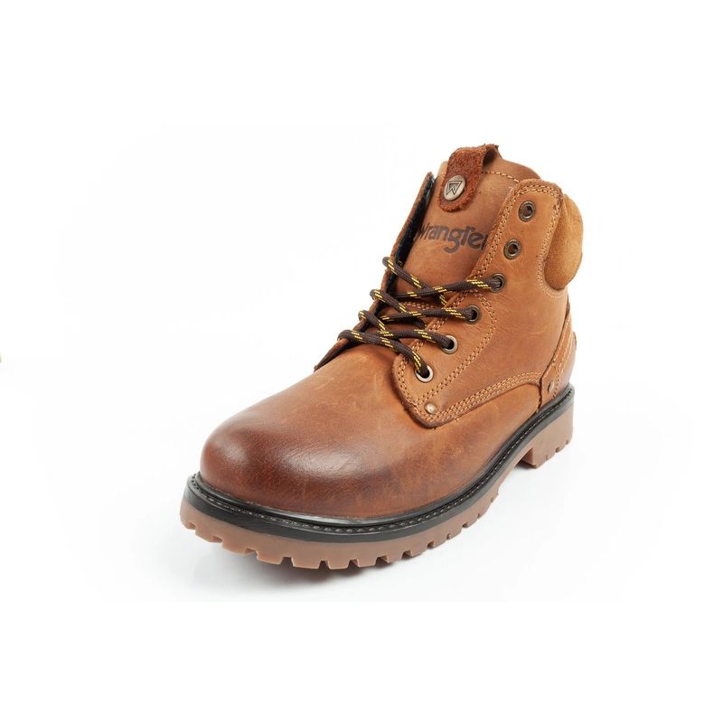 Wrangler Yuma men's boots, Chelsea boots, elegant leather, brown, white Wrangler