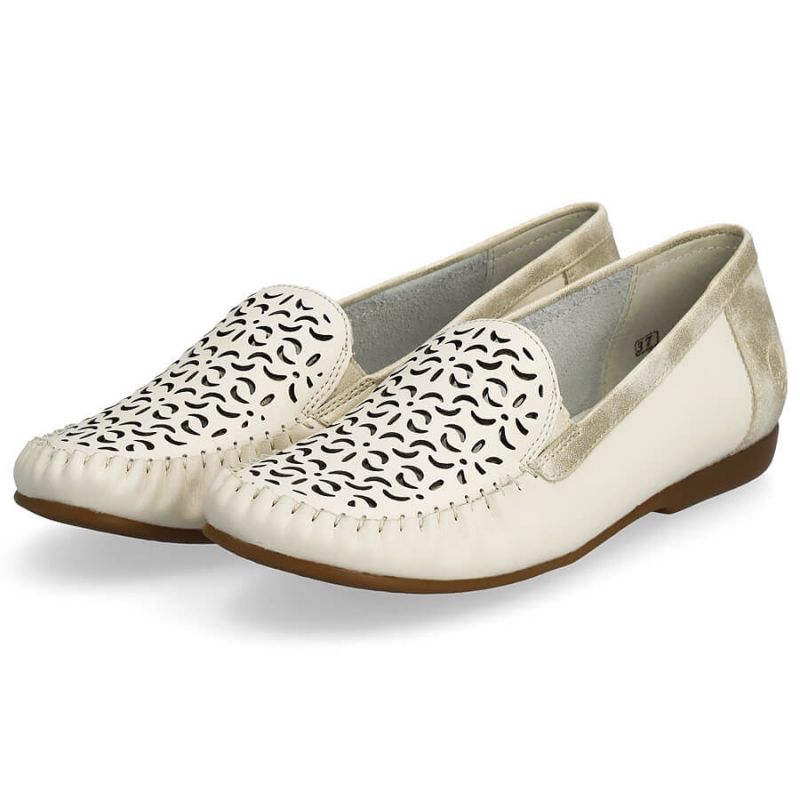 Rieker W RKR658 comfortable leather openwork shoes, beige Fashion/Footwear Your Sports Performance