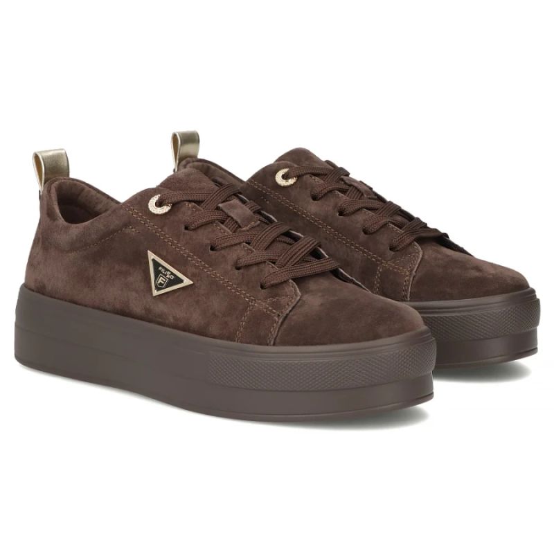 Women's leather platform sneakers, brown, Filippo DP3533