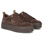 Women's leather platform sneakers, brown, Filippo DP3533