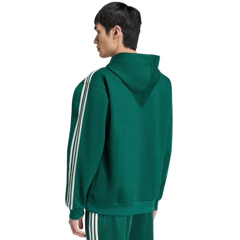 adidas Essentials 3-Stripes Fleece Hoodie men's green KZ1413