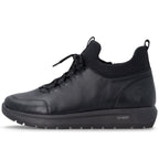 Women's leather insulated ankle boots black Remonte Rieker D2V06-35
