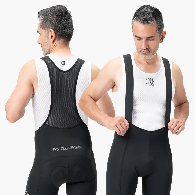 Rockbros 200021 Long Cycling Bib Shorts with Pad Size XXXXL - Black Rockbros