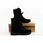 Progress Women’s Winter Boots, Black Insulated Snow Boots with Sheepskin Lining