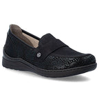 Women's comfortable black moccasin shoes Rieker 48968-00