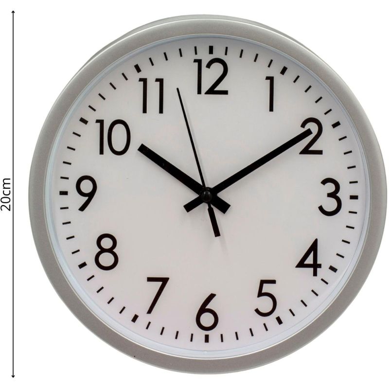 PP WALL CLOCK 20CM SILVER Home and Garden/Equipment Your Sports Performance