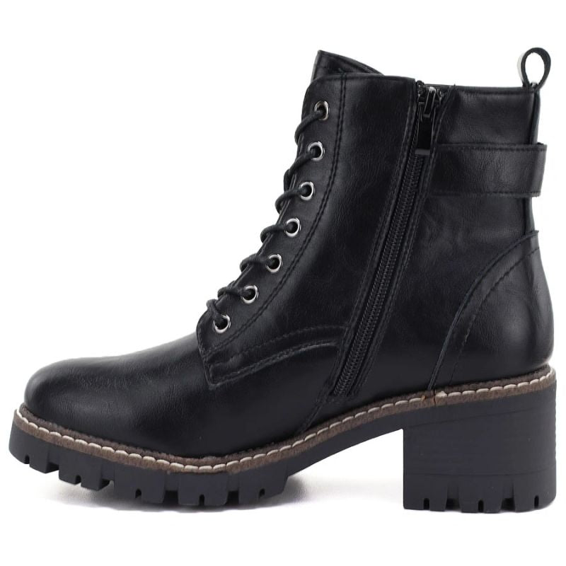 Women’s black leather block-heel ankle boots M.Daszyński OL77-3
