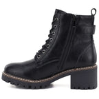 Women’s black leather block-heel ankle boots M.Daszyński OL77-3