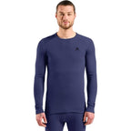 Odlo BL TOP crew neck l/s MERINO 260 long sleeve thermal underwear size M Blue Odzież militarna/Bielizna termoaktywna Your Sports Performance