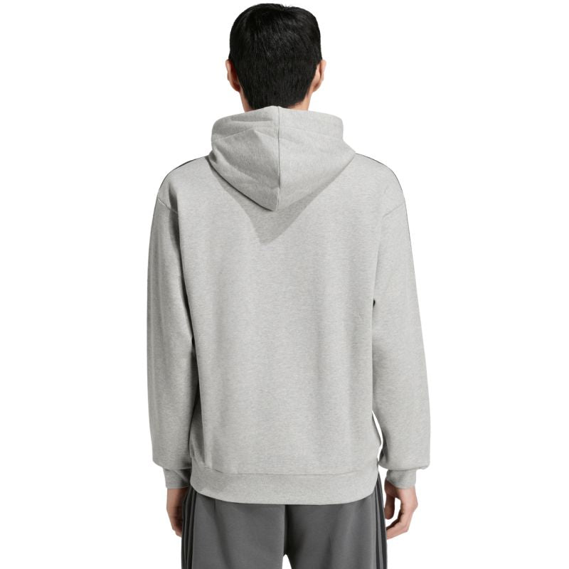Men's adidas Essentials 3-Stripes French Terry Hoodie Gray KY4202