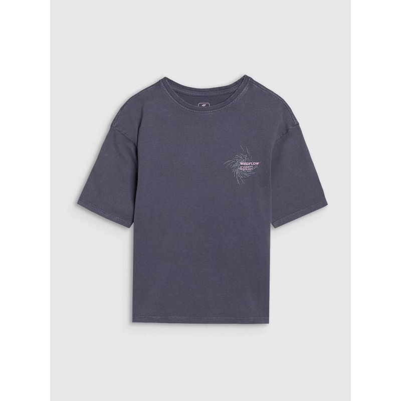 Oversized T-shirt with print for girls 4F 4FJWSS25TTSHF1853-22S *Kategoria tymczasowa Your Sports Performance