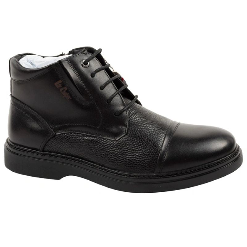 Lee Cooper men's shoes elegant leather black insulated ankle boots