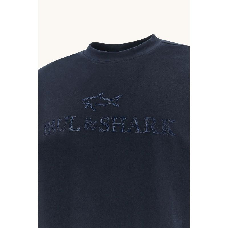 Paul&Shark men's cotton and lyocell sweatshirt, navy blue 26411803-50