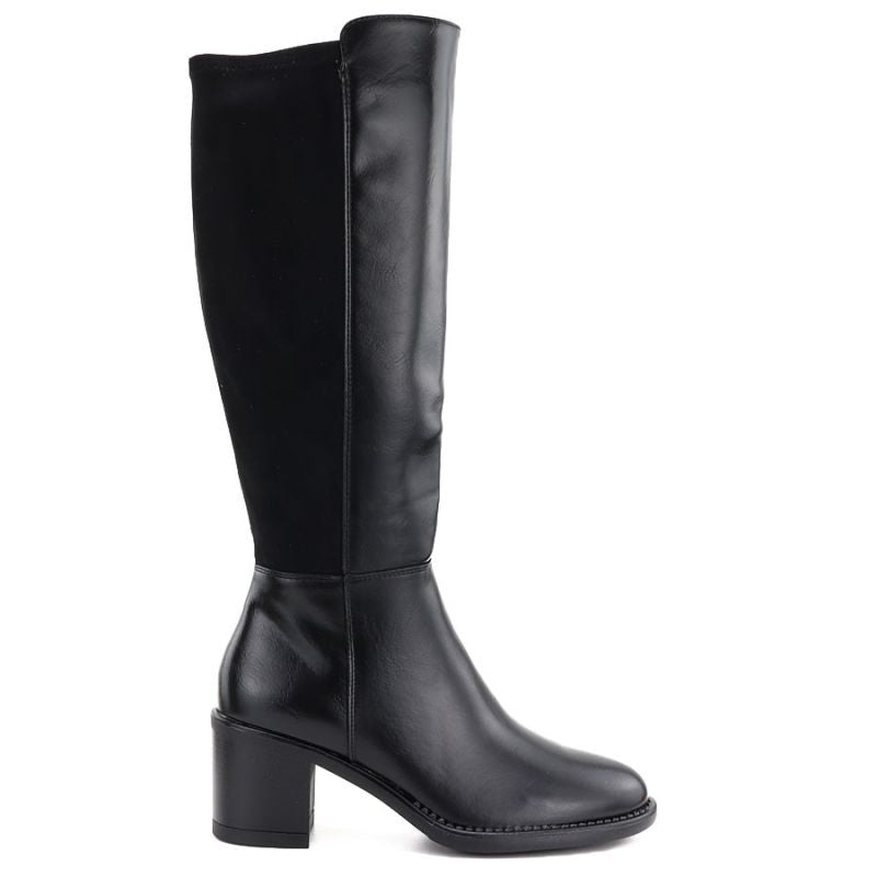Women's high-heeled boots with stretch black Vinceza 58652