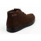 Lee Cooper men's elegant brown leather ankle boots with zipper