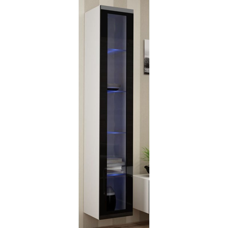 VIGO glass display cabinet '180' 180/40/30 white/black Bufety i witryny/Bufety i witryny na drewnianej podstawie Your Sports Performance