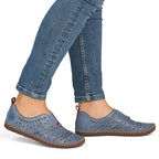 Women's leather openwork blue shoes Rieker M2852-12 To be categorized Your Sports Performance