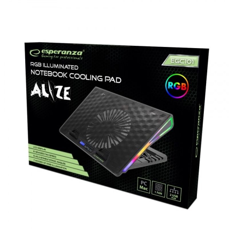 ESPERANZA RGB GAMING COOLING PAD ALIZE EGC101 Chłodzenie/Podstawki pod notebooki Your Sports Performance