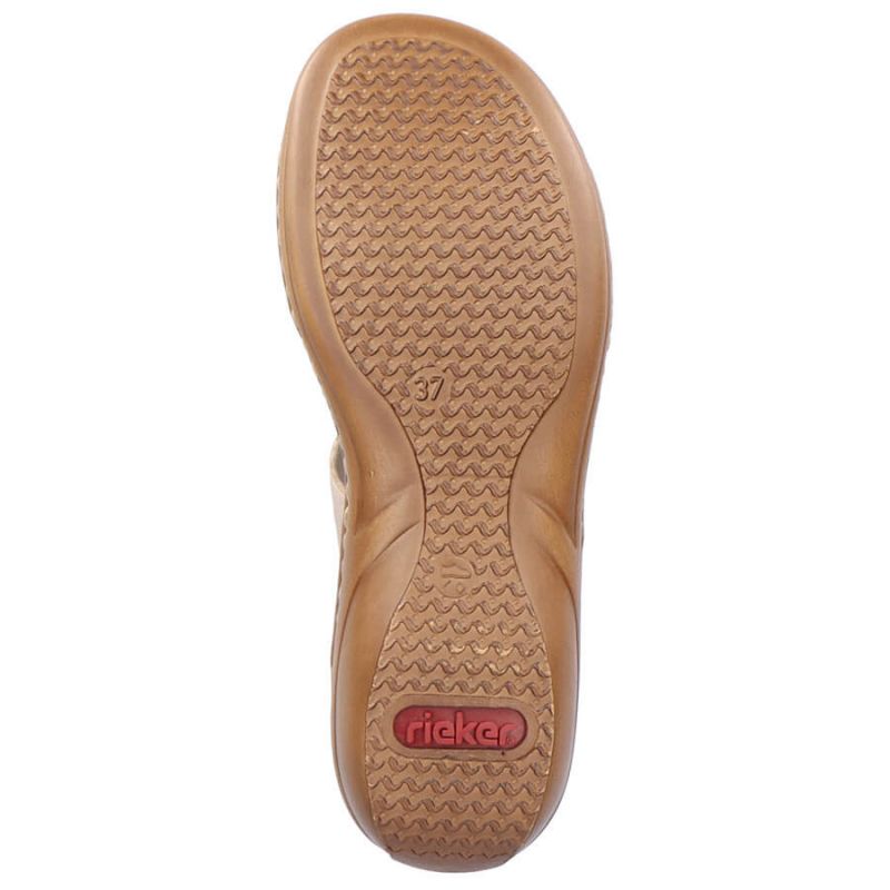 Comfortable Rieker W RKR681 beige flip-flops Footwear/Lifestyle/Rieker Your Sports Performance