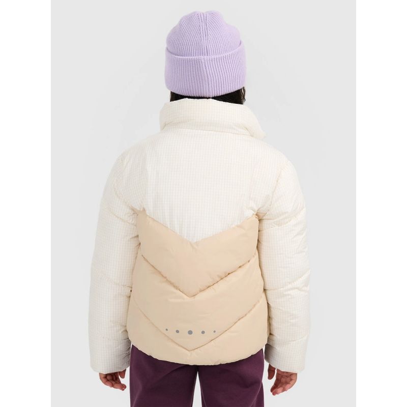 Girls' puffer jacket with synthetic down filling 4F 4FJRAW25TDJAF0807-12S