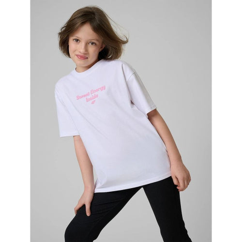 Girls' loose T-shirt with print 4F 4FJRSS26TTSHF3825-10S 4f