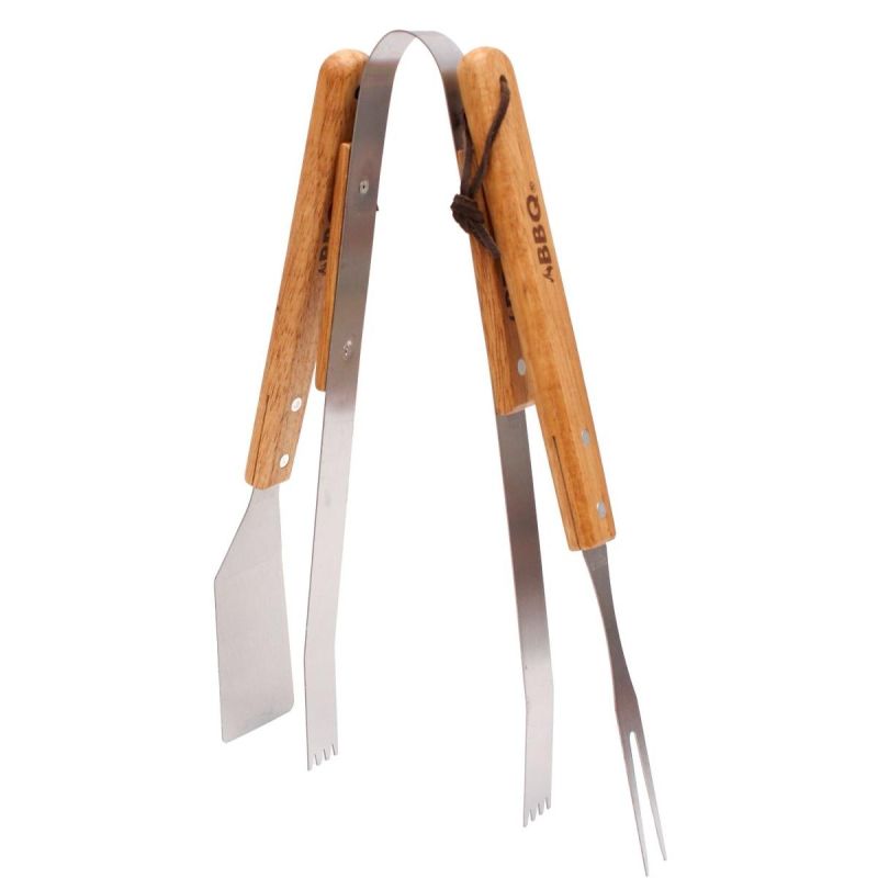 3-in-1 BBQ Utensil Set with Wooden Handle Home and Garden/Garden Your Sports Performance