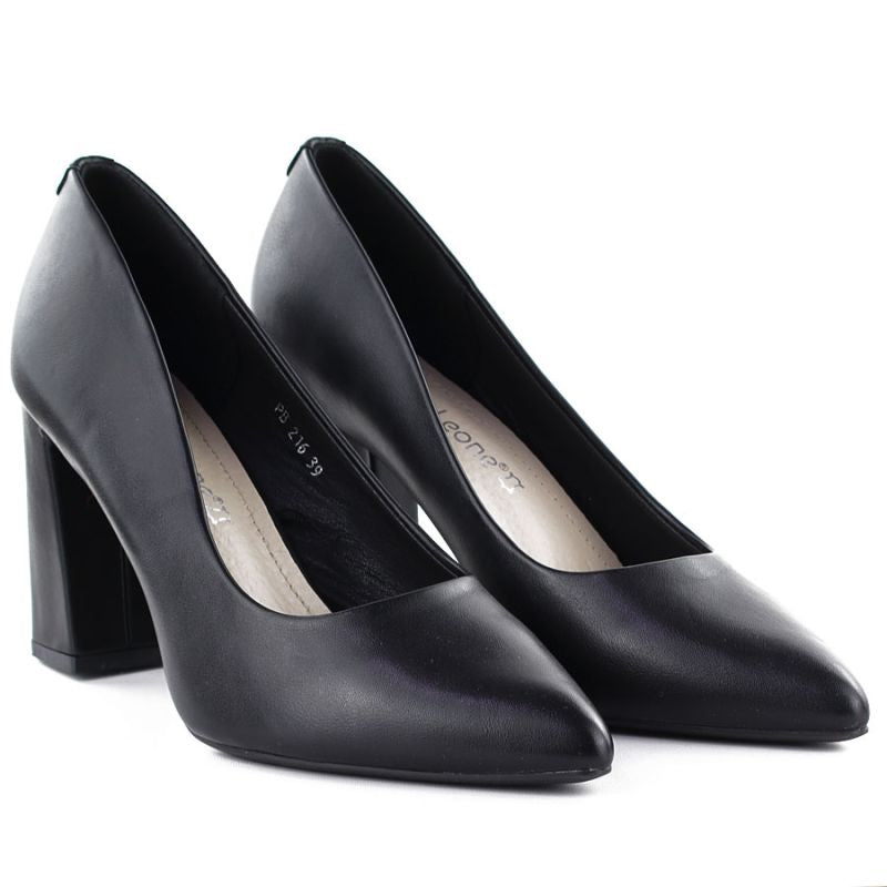 Black pumps with pointed toe, black Sergio Leone PB216 Footwear Your Sports Performance