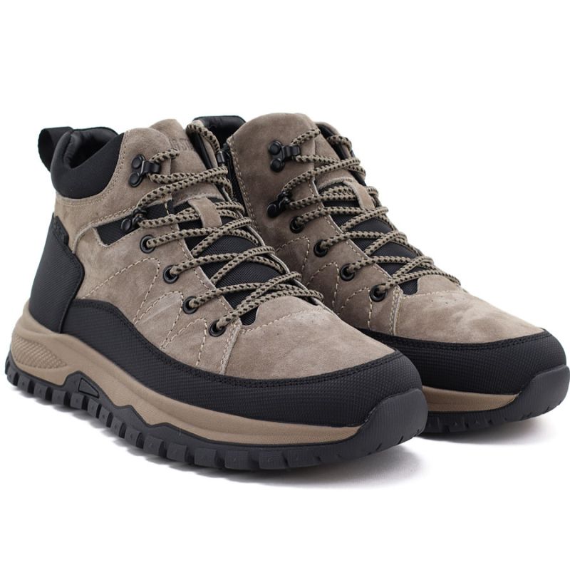 Men's leather insulated boots beige Big Star UU174247